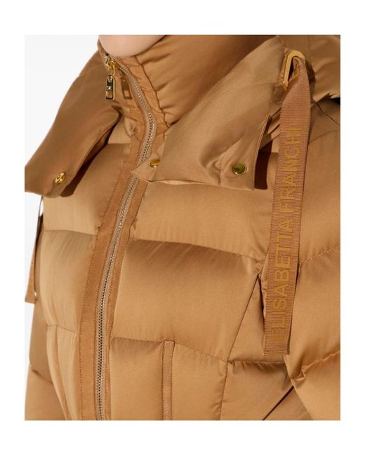Elisabetta Franchi Brown Down Jacket