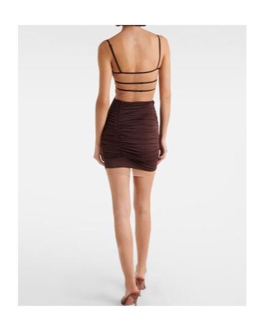 Nensi Dojaka Purple Draped Minidress