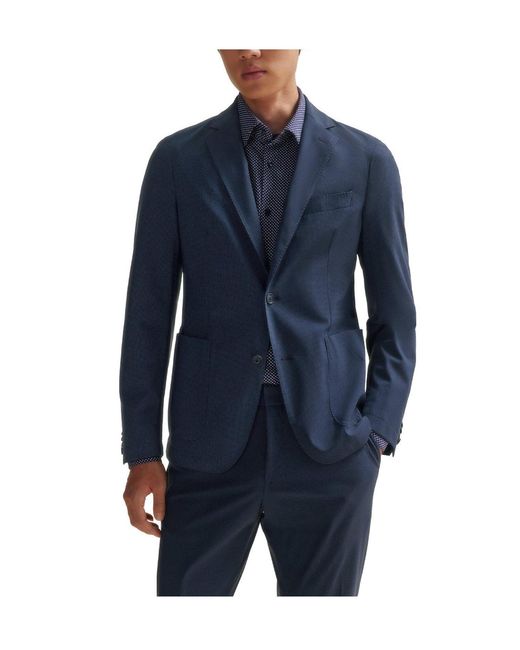 Boss Blue Single-Breasted Blazer for men