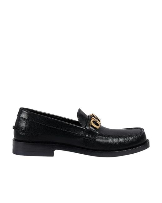 Gucci Black Logo Plaque Slip-On Loafers