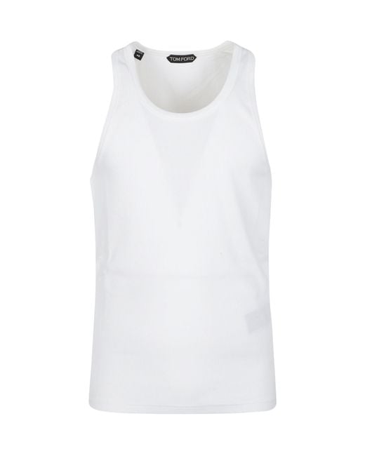 Tom Ford White U-Neck Sleeveless Tank Top for men