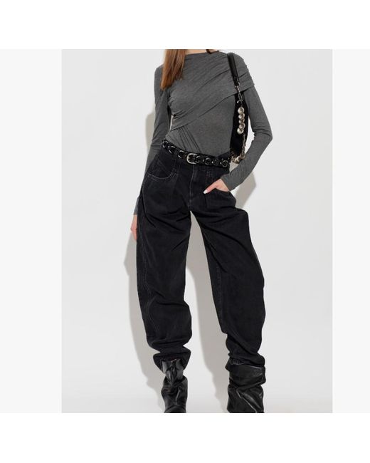 Isabel Marant Black Lisha Tapered Jeans