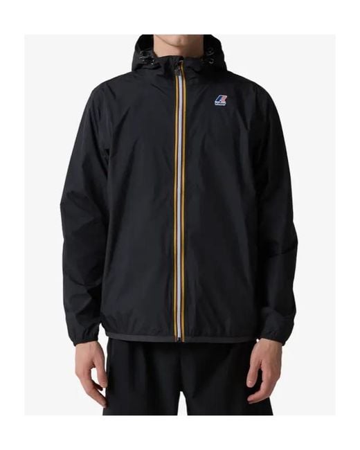 K-Way Black Packable Hooded Jacket for men