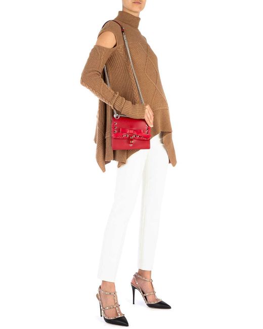 Fendi Red Kan I Bowknot Calfskin Shoulder Bag