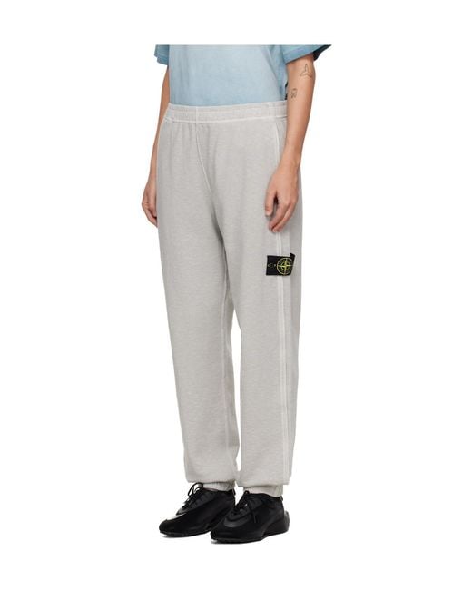 Stone Island White Logo-Patch Track Pants for men