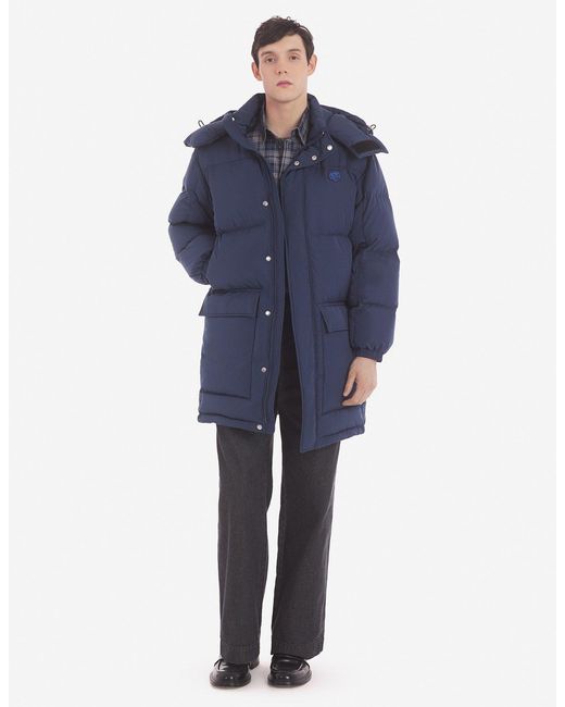 Maison Kitsuné Blue Fox-Appliqué Padded Coat for men