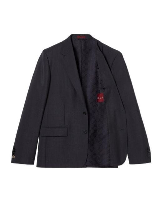 Gucci Blue Wool Mohair Suit for men