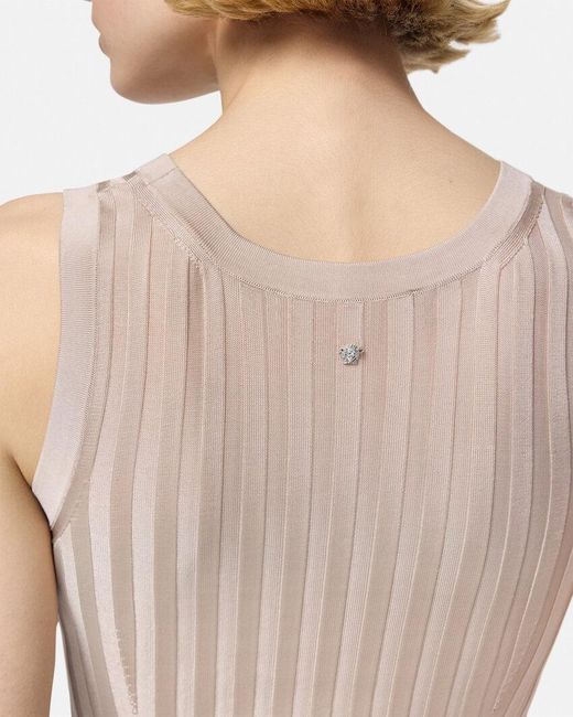 Versace Pink Medusa Plaque Knitted Tank Top