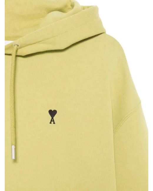 AMI Yellow Embroidered Hoodie