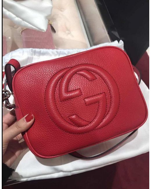 Gucci Red Soho Disco Small Leather Shoulder Bag