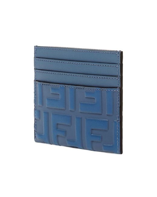 Fendi Blue Ff Diamonds Card Case