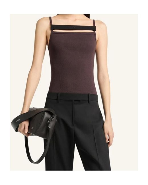 Courreges Purple 90's Rib Strap Tank Top