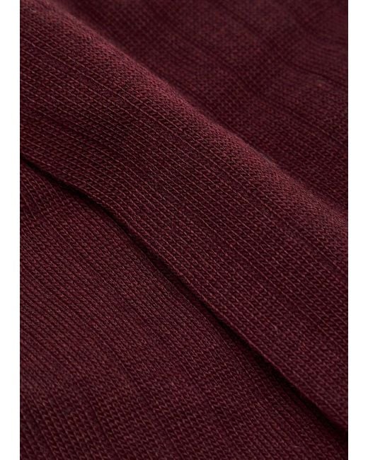 Maison Margiela Purple Ribbed-Knit Wool-Blend Socks