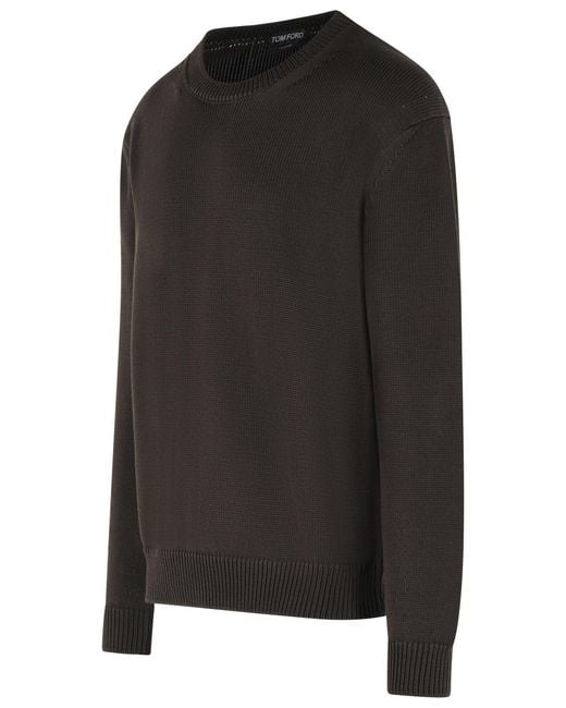 Tom Ford Black Long-Sleeved Crewneck Jumper for men