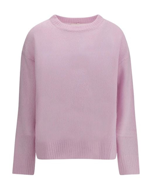 Lisa Yang Purple Lova Ribbed Crewneck Sweater