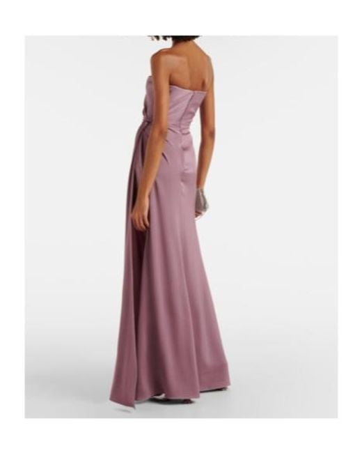 Alex Perry Purple Strapless Satin Crepe Gown
