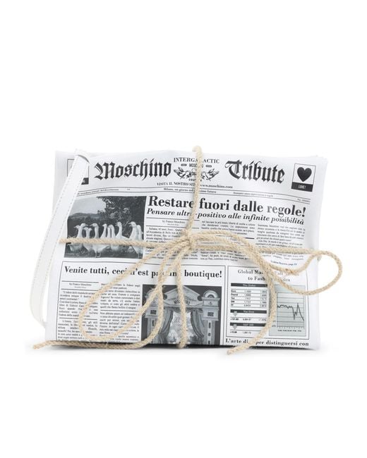 Moschino Multicolor Newspaper-Print Clutch Bag