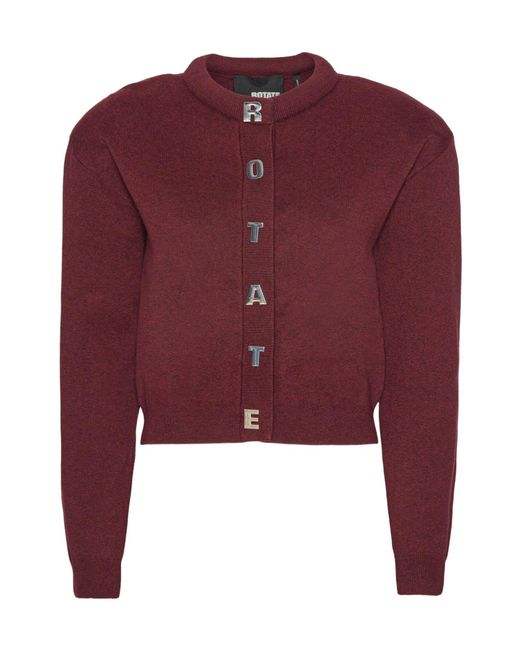 ROTATE BIRGER CHRISTENSEN Red Magtu Long-Sleeved Knit Cardigan