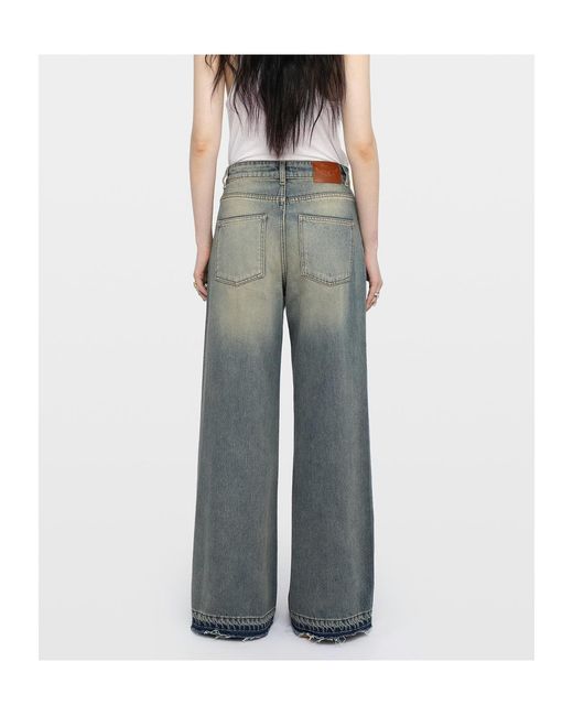 Zadig & Voltaire Gray Frayed Denim Jeans