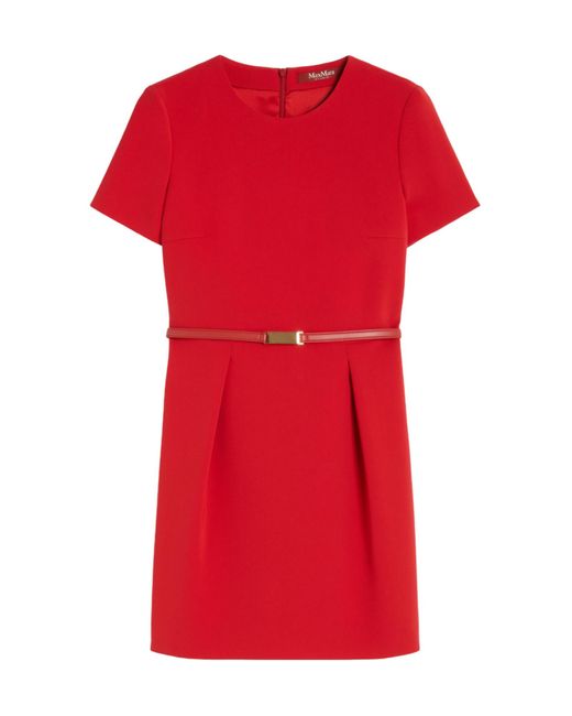 Max Mara Red Cady Mini Dress