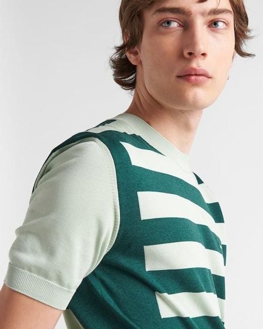 Prada Green Round Neck Sweater for men