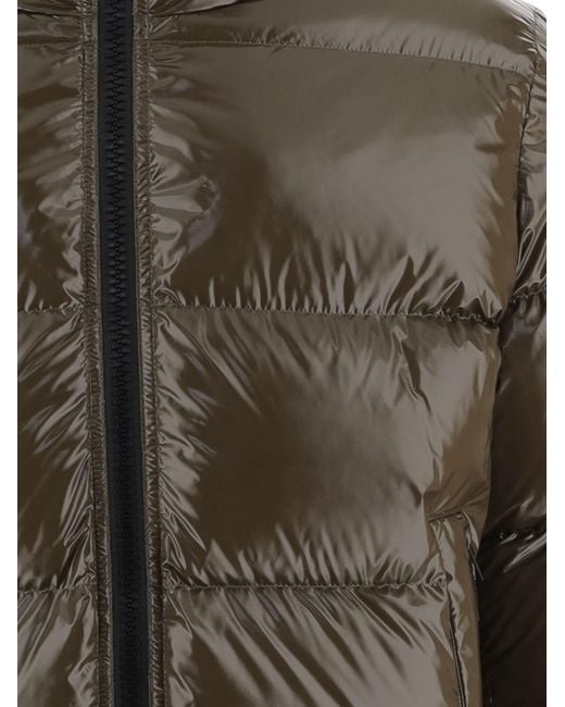 Herno Brown Quilted Hooded Jacket for men