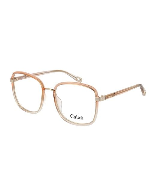 Chloé White Chloé Eyewear Square Frame Glasses