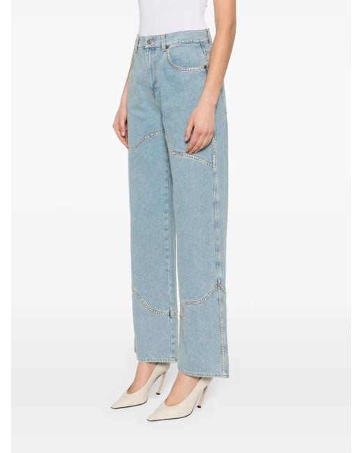 GIUSEPPE DI MORABITO Blue High-Rise Straight-Leg Jeans