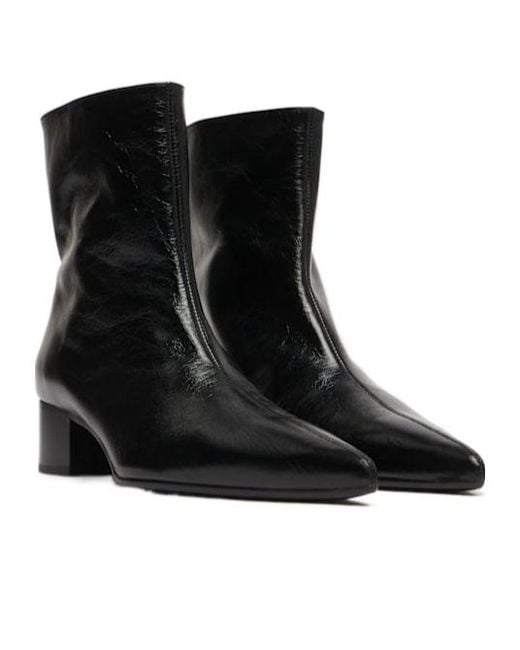 Khaite Black Low-Heel Ankle Boots