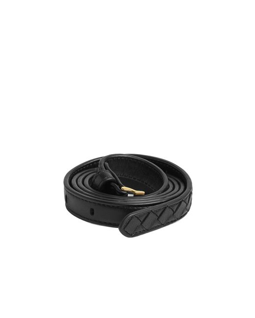 Bottega Veneta Black Intrecciato Thin Watch Belt