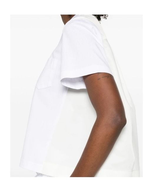 Sacai White Chest-Pocket T-Shirt
