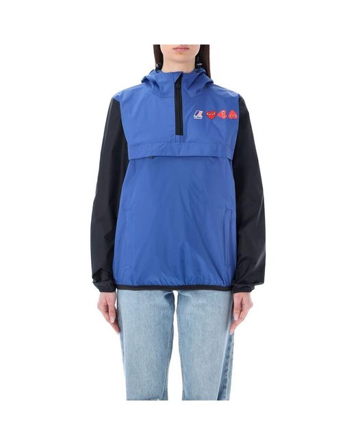 COMME DES GARÇONS PLAY Blue X K-Way Half-Zip Jacket for men
