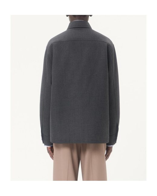 Valentino Gray Vgold Button-Up Shirt Jacket for men