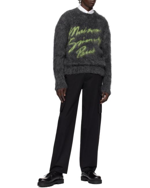 Givenchy Green Logo Jacquard Brushed Sweater for men