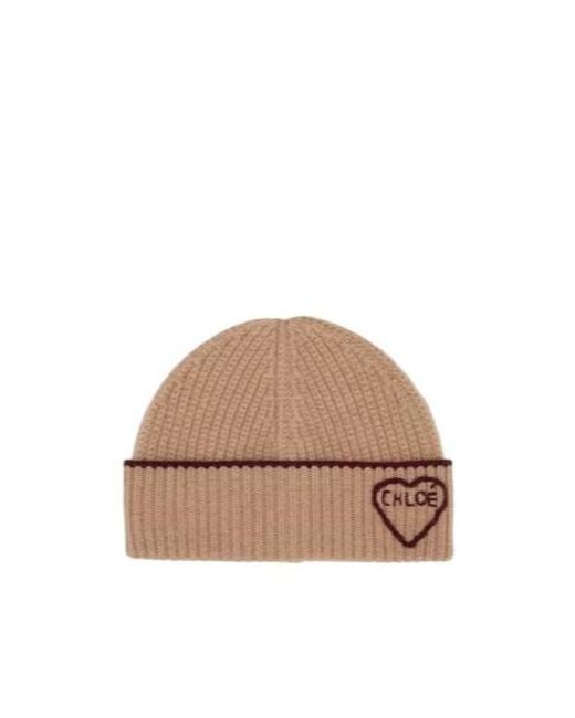 Chloé Brown Turn-Up Knit Hat