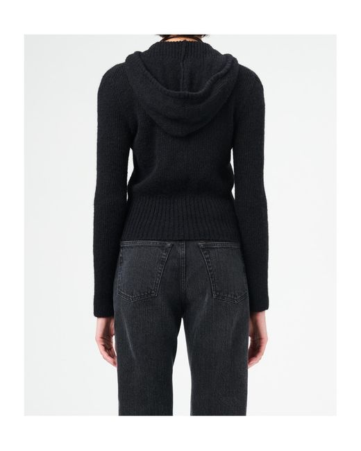Our Legacy Black Compact Hood Knitted Zip-Up Cardigan