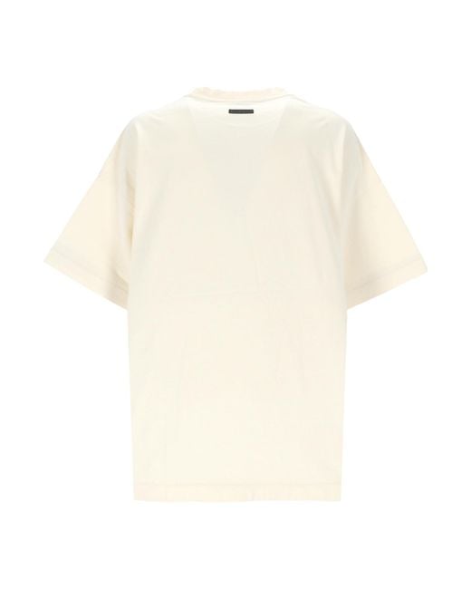 Fear Of God White Graphic Printed Crewneck T-Shirt for men