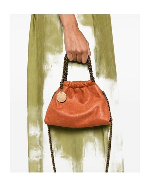 Stella McCartney Orange Drawstring Chain Bag