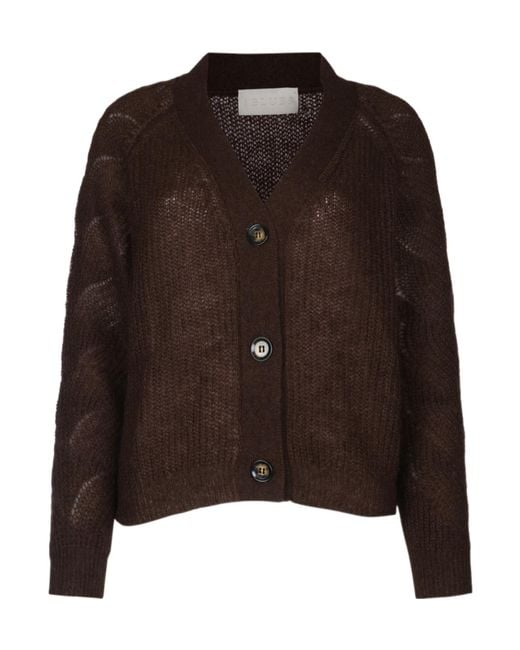 iBlues Brown Long-Sleeved Knitted Cardigan