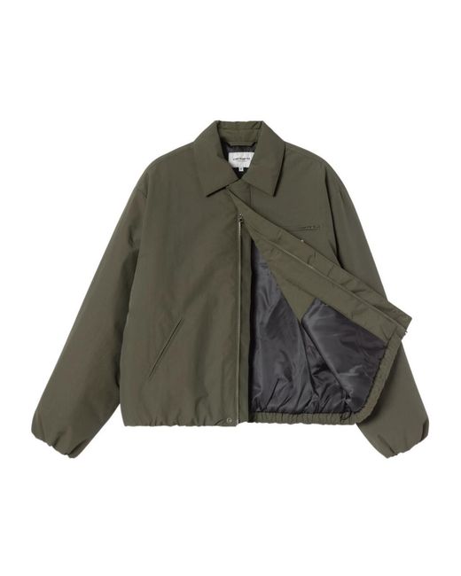 Carhartt Green Logo-Patch Zip-Up Jacket for men