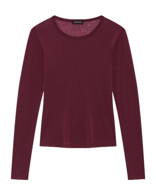 Anine Bing Purple Sylvie Long-Sleeve T-Shirt