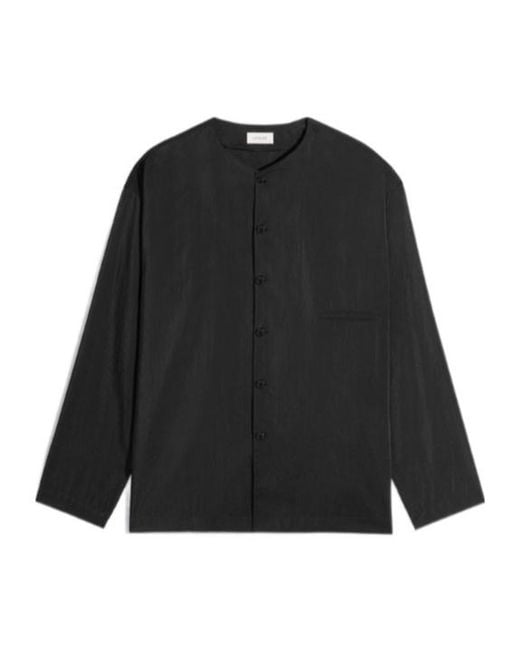 Lemaire Black Button-Up Long-Sleeved Shirt for men
