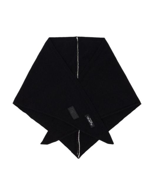 MM6 by Maison Margiela Black Wool Blend Pointed Scarf