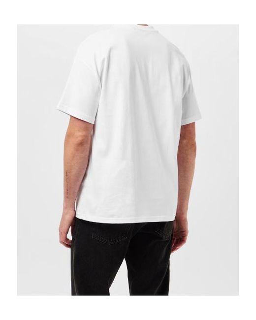 Barbour White Short-Sleeved Cotton Divide T-Shirt for men