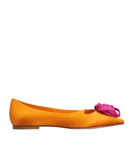 Roger Vivier Orange Rose Vivier Ballerinas