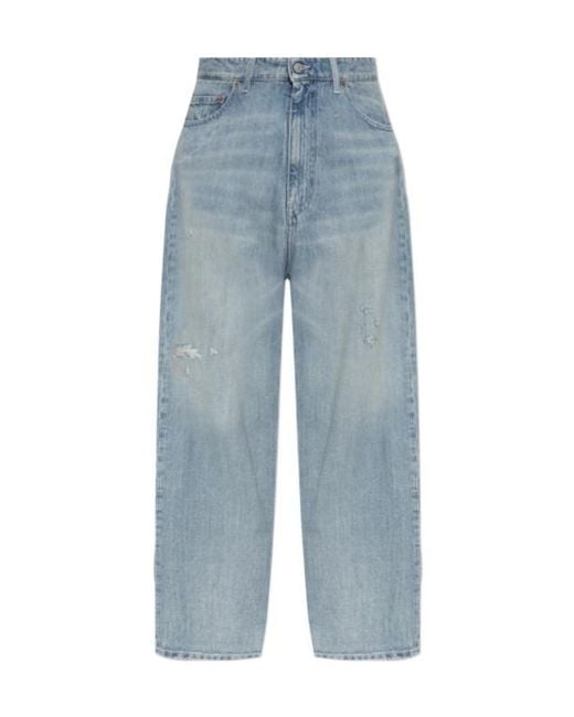 MM6 by Maison Margiela Blue Vintage Effect Jeans for men