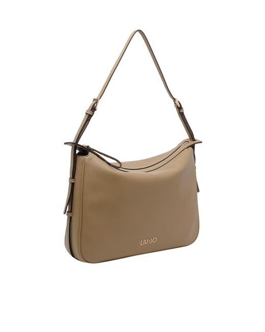 Liu Jo Gray Logo Zip Shoulder Bag