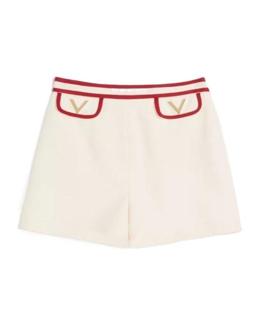 Valentino White Crepe Couture Shorts