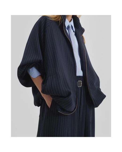 Frankie Shop Blue Baxter Pinstriped Track Jacket