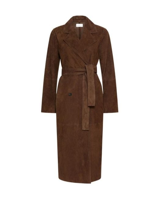 Marella Brown Suede Trench Coat
